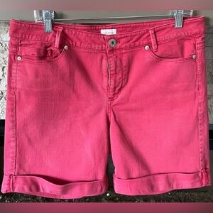 J Jill size 12‎ dark pink denim shorts